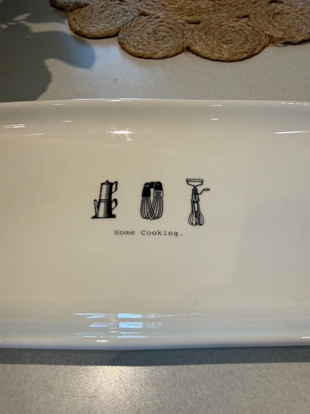 Rae Dunn Artisan Collection Home Cooking White Ceramic Serving Platter